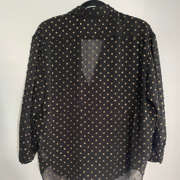 Zara Black Shirt With Gold Detail - Picture 2 of 7